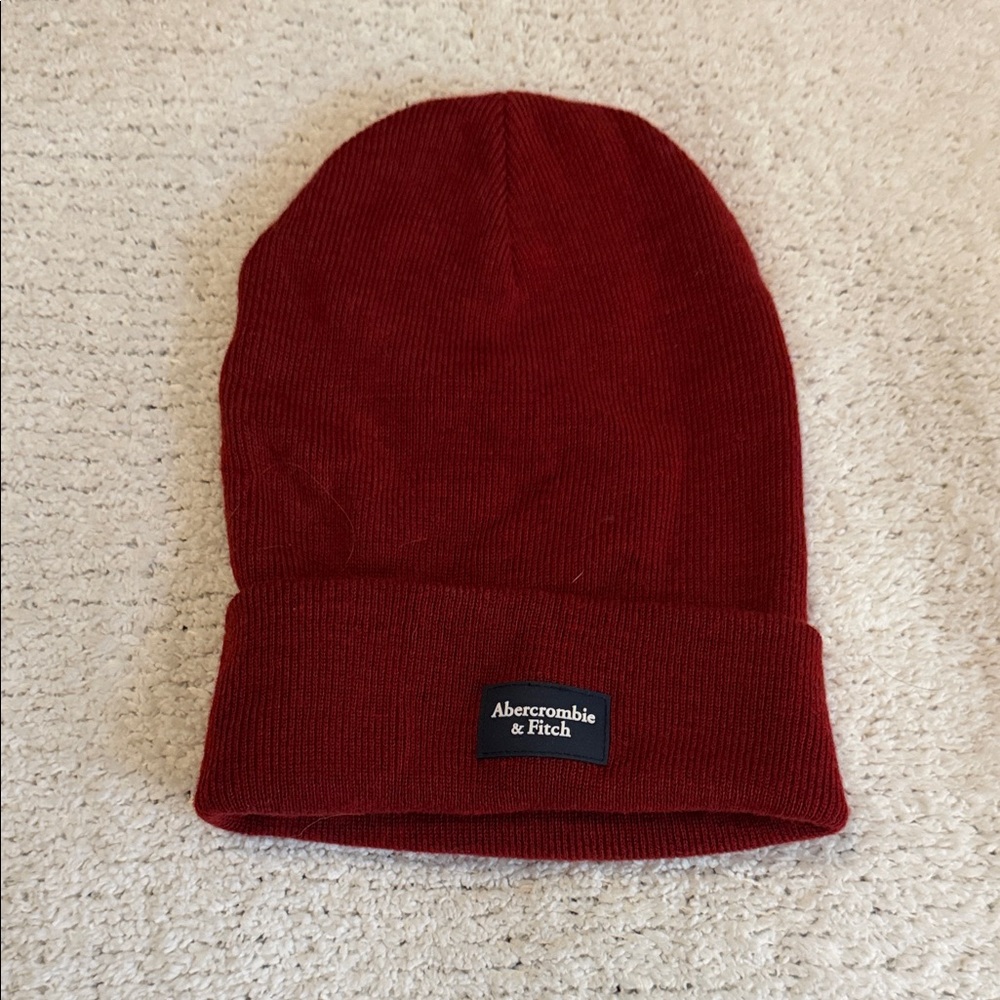 Abercrombie & Fitch Men's Burgundy Knit Hat